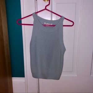 Sea foam green cropped knit tank